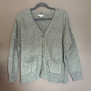 Ella Moss Heathered Gray Cardigan Sweater